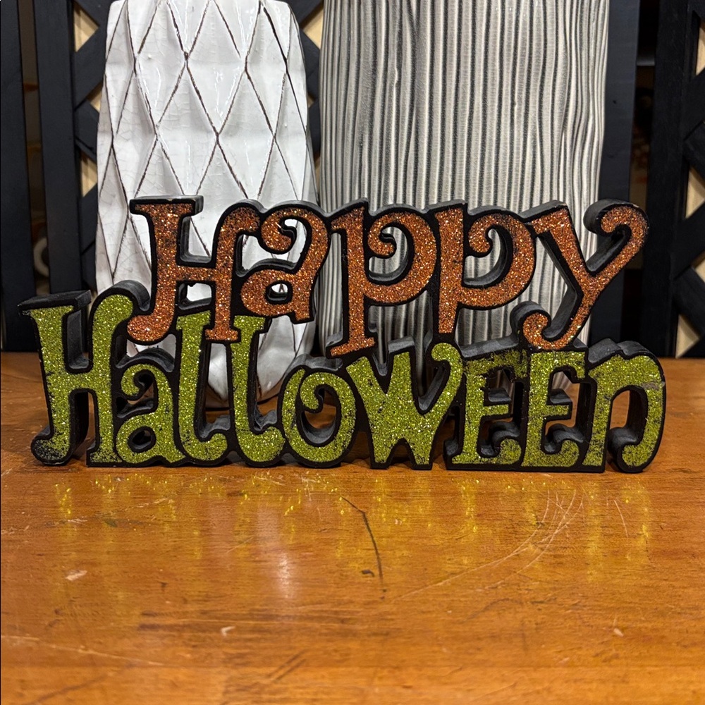 Happy Halloween Glitter Stand Alone Decor